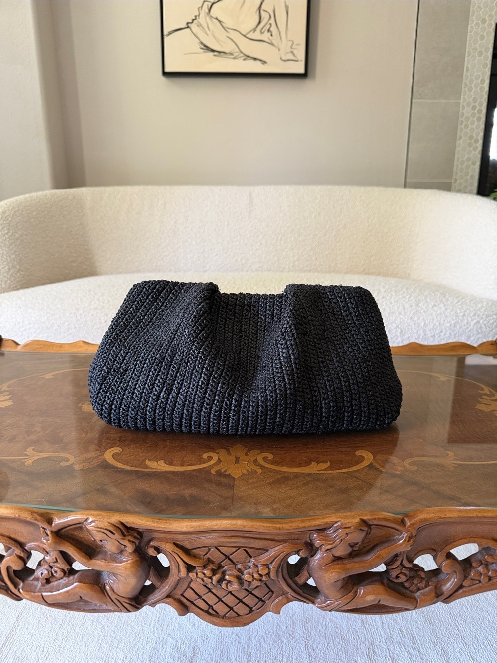 Banana Republic Black Woven Clutch
